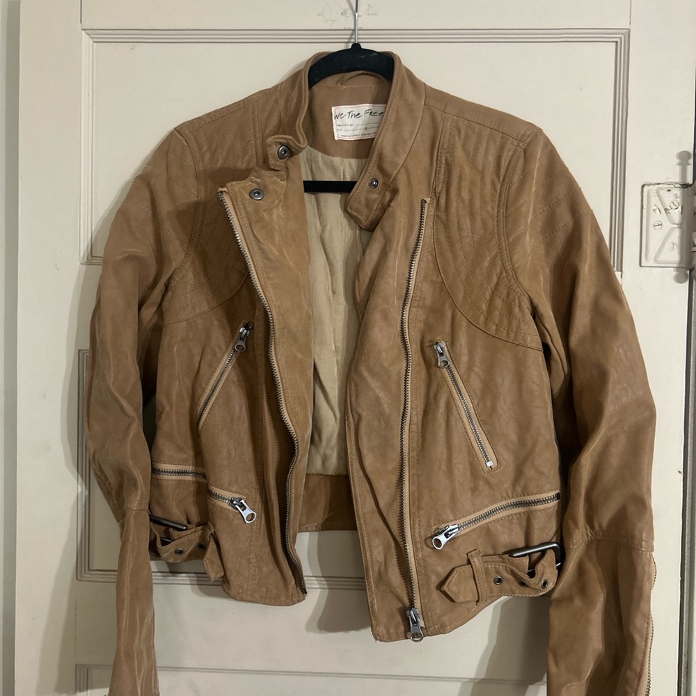 Free People Brown Leather Jacket